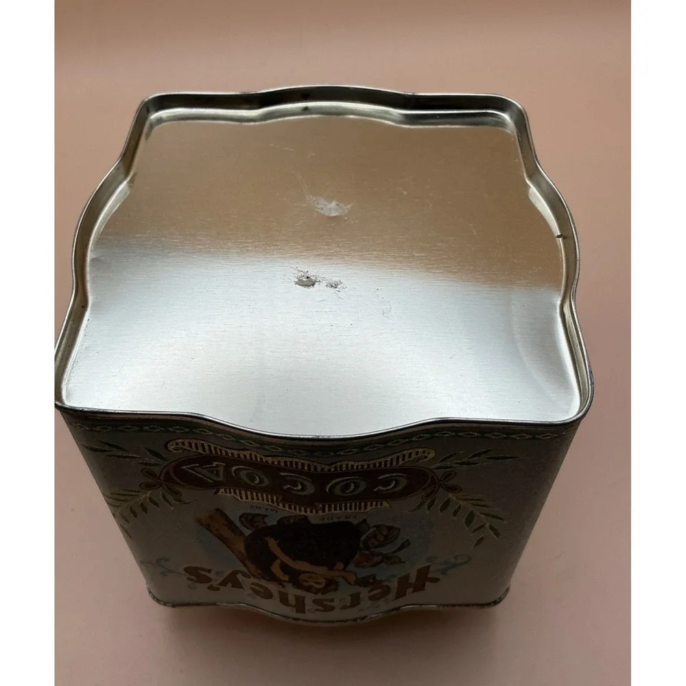 Vtg Hershey's Cocoa Advertising Tin Brown Gold Cream Bristol Ware Collectible
